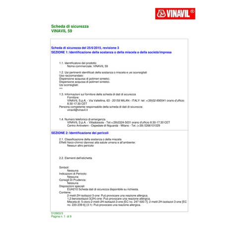 Colla vinilica universale Vinavil 59 1 kg D0646